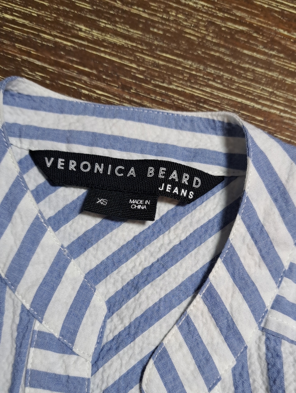 Veronica Beard Women’s Mini Dress Blue  White Stripe Twist-Waist Shirt Cotton XS - Picture 7 of 14